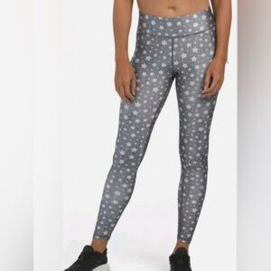 TEREZ high waist NORTH STAR active yoga LEGGINGS pants womens grey/Stars-NWT